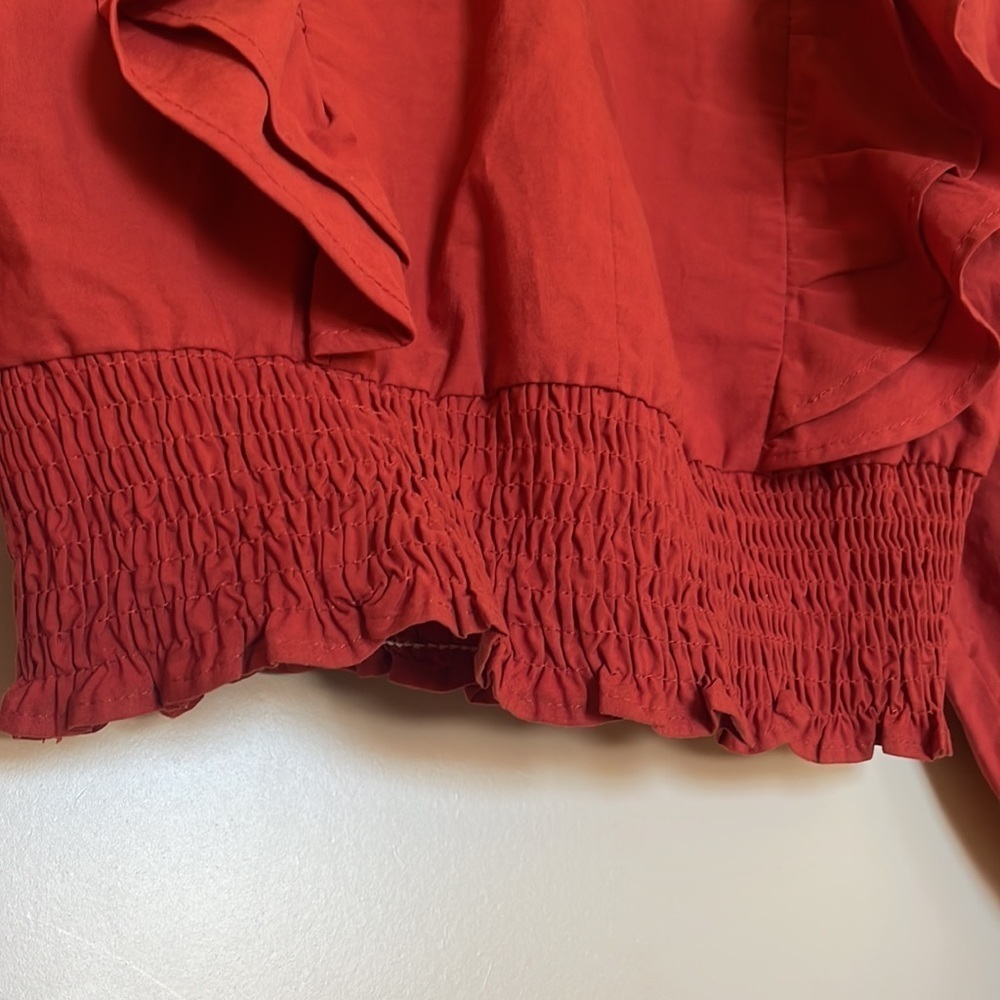 ZARA Ruffled Poplin Cropped Top - Picture 5 of 11